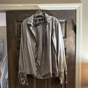 Stylish Gray Casual Button Down Shirt